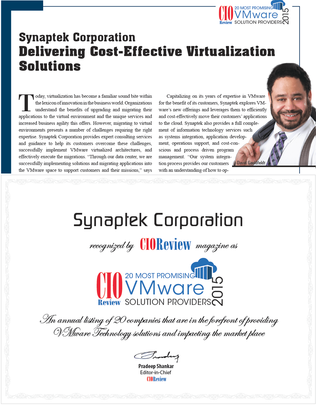 TekSynap named in CIO Review as one of the 20 Most Promising VMware Solution Providers